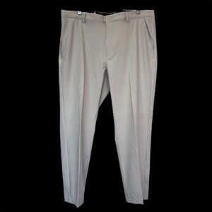 Greg Norman Hi Tech Jordan Pants Mens 38X27 Cream Pickets Logo Performance Golf